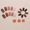 Tyuimhx Leopard Print Press on Nails Medium Square Fake Nails