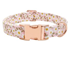 Metal Buckle Dog Collar, Durable Adjustable Dog Collar Soft for Small Medium Large Dogs (001-Pink, S(10-14in)