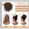 RUWISS Chignon Finto per Capelli Afro, Nero Naturale Chignon Riccio