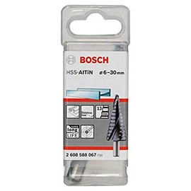 Bosch 2608588067 4/6/8/10/12/14/16/18/20/22/24/26/28/30 mm HSS-AlTiN Step Drill Bit