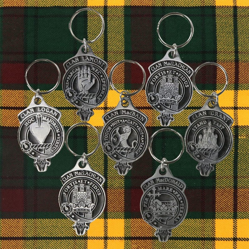 Sutherland Solid Pewter Scottish Clan Crest Key Chain/Key Ring