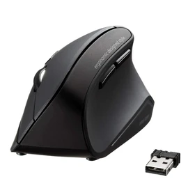 Sanwa Supply MA-ERGW10N Ergonomic Mouse, Silent, Wireless, 2.4 GHz, Tendonitis Prevention, Blue LED, 5 Buttons, Large