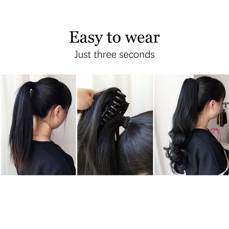 Yamel Ponytail Extension 16" Long Curly Wavy Light Auburn Mixed