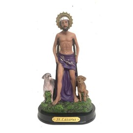 San Lazaro Estatua Saint St. Lazarus Statue Sculpture in Resin Home Decor Decoration 8.5" Inch