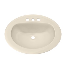 PROFLO PF20174 Rockaway 20-1/2" Oval Vitreous China Drop In Bathroom Sink with Overflow and 3 Faucet Holes at 4" Centers - Biscuit