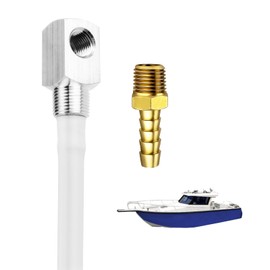 Universal 12" Marine Fuel Tank Pickup Tube with Strainer, Polyethylene Fuel Pickup Tube with Brass Barb Connector, Fits Standard Universal Boat Fuel Tank, Replaces Part 7-0948