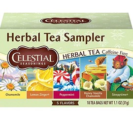 Celestial Seasonings Herbal Tea, Tea Sampler, 18 Count (Pack of 6)