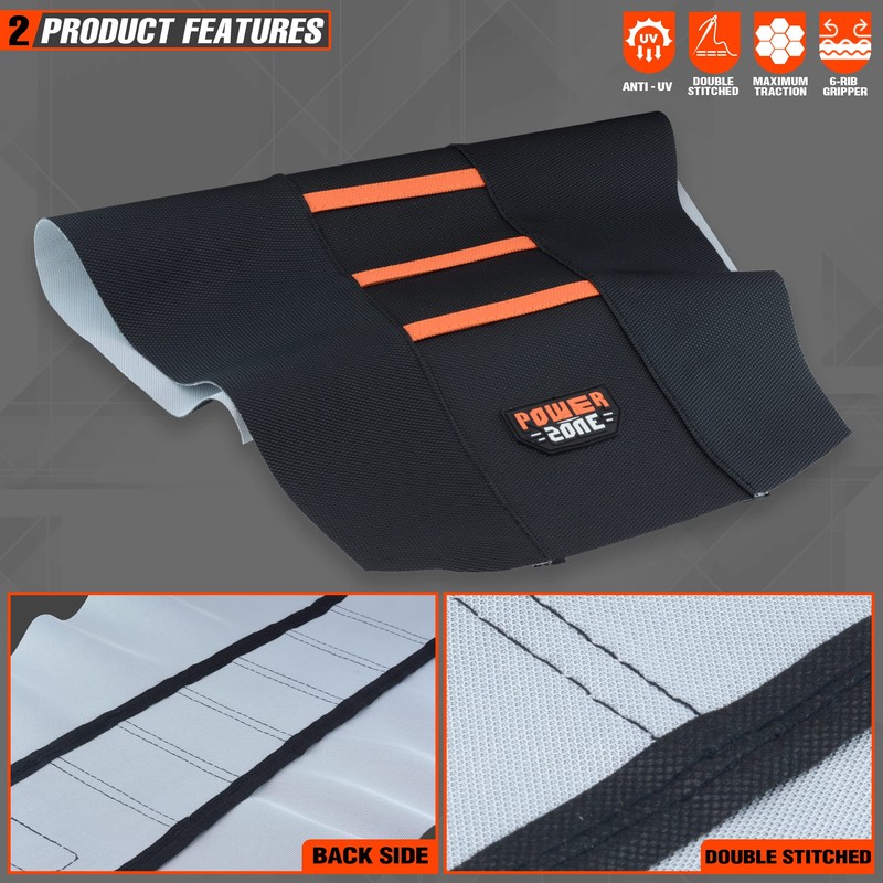 fewfuss Universial Dirt Bike Seat Cover - Soft Ribbed Rubber