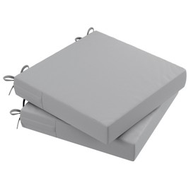 AAAAAcessories Outdoor Seat Cushions for Chairs, Waterproof, Fade-Resistant Patio Furniture Replacement Cushions, 19" x 19" x 3", Set of 2, Gray
