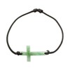 NOVICA Artisan Handmade Jade Pendant Bracelet Crossshaped Apple Green from