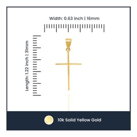 IceCarats 10K Solid Yellow Gold Latin Mexican Holy Cross Necklace Religious Chain Pendant Jesus Christ Charm 31mm x 16mm Only