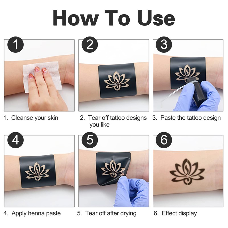 Henna Stencils 24 Sheets – 400+ Reusable Tattoo Stencils
