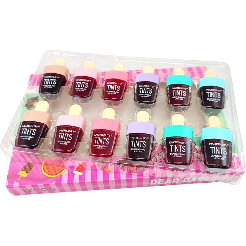 Tintas Para Labios En Forma De Paleta 12 Unidades Rosa