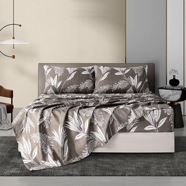 Floral Printed Sheet Set Microfiber Twin Deep Pocket Sheet Sets 14 Inch Fitted Sheets 3 Piece Soft Breathable and Non Shrink Dark Floral Sheets