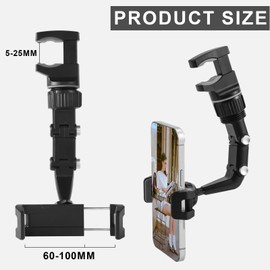 XIHIRCD 360 Degree Rotatable for Your Car Phone Holder Mount, Rotatogrip SmartPhone Holder Multifunctional Rear Rotato Grip Phone Holder Rearview Mirror Phone Accessories