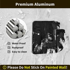 GWAAZXGZ Square Self Adhesive Towel Hooks - Matte Black Adhesive Wall Hooks, Adhesive Hooks for Hanging Towel, Coats, Modern and Stylish Hooks for Bathrooms and Kitchen, 4 Pack