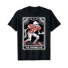 American Skeleton Football Player Tarot Card Graphic Tee T-Shirt
