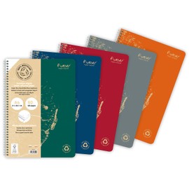 Clairefontaine - Ref 68406C - Forever 100% Recycled Wirebound Notebook (120 Pages) - A4 Size, Lined Rulings, Detachable Pages, 90gsm White Recycled Paper - Green Cover