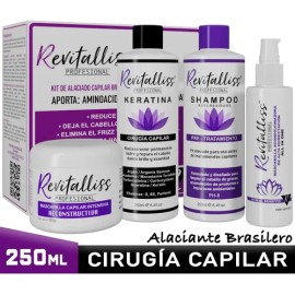 Tratamiento Keratina Brasileña Alaciado Permanente Kit 250