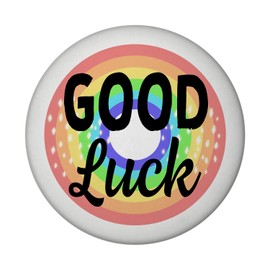 Good Luck Round Magnet with Rainbow Motivational Magnet Round for Fridge for Attaching Photos, Postcards or Household Plan