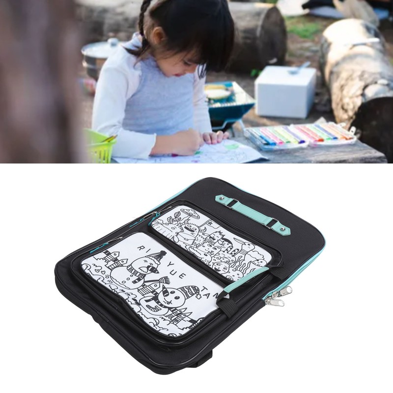 8K Kids Doodle Artwork Backpack Multi Pockets Smoothing Zipper Waterproof