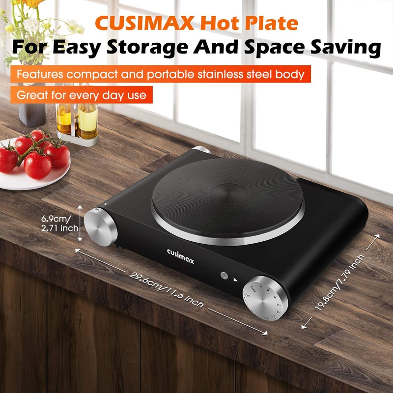 CUSIMAX Electric Burner Hot Plate for Cooking Cast Iron hot