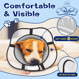 Marnonsis Comfortable Dog Collar - Soft, Adjustable Cone Alternative for Large & Medium Dogs, Stops Licking, Post-Surgery Recovery (Black Grey, Medium)