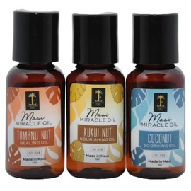 Island Essence Maui Miracle Oil Hawaii (3-Pack, 1 Ounce Each, Coconut, Tamanu & Kukui)
