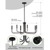 L LOHAS LED Black Chandeliers, 6-Light Black Farmhouse Chandeliers for