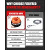 FieryRed 3/16” Winch Rope Cable,50 FT 8500 LBS ATV/UTV Synthetic