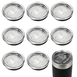 DEFIYEAR 8PCS Tumbler Lid Replacement, 20oz Leak-Proof Cup Lids, Spill-Proof Tumbler Lid Covers, Durable Travel Cup Lids, Reusable Plastic Sliding Lids for Travel Cups, Convenient Tumbler Travel Cup