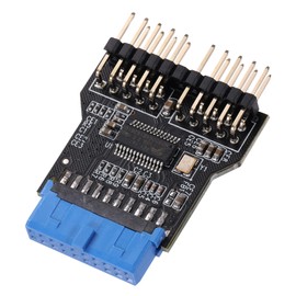 MZHOU USB 3.0 9 Pines a USB 2.0 9 Pines Panel Frontal Tarjeta Adaptador de Enchufe, Placa Base USB 3.0 de 19 Pines a Interfaz Dual de 9 Pines