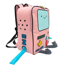 BeeMore Cartoon Robot Travel Laptop Cute Backpack Blue PU Robot Animal Finn Jake Adventure Trip Backpack Water Resistant College Computer Bag Gift for Men & Women Fits 15.6 Inch Notebook