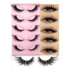 Pestañas Postizas 5 Pares Efecto Fox Eye Banda Invisible Negro
