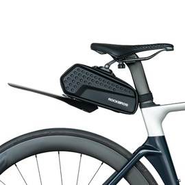 ROCKBROS Bike Saddle Bag 3D Hard Shell Bike Seat Bag with Mudguard Saddle Bag Bicycle with Reflective Strip for Mountain Road Bikes