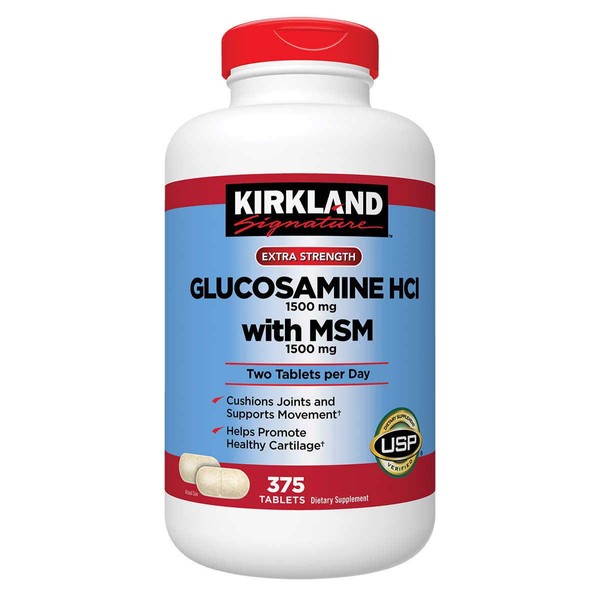 Kirkland Signature Glucosamine with MSM, 375 Tablets (2 Pack)