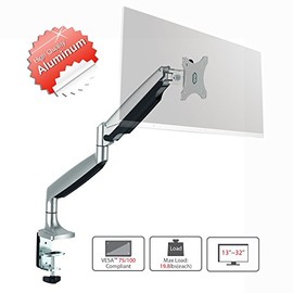 AVLT Single 13"-34" Monitor Arm Desk Mount fits One Flat/Curved/Ultrawide Monitor Full Motion Height Swivel Tilt Rotation Adjustable Monitor Arm - VESA/C-Clamp/Grommet/Cable Management