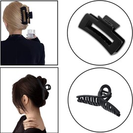 Pack of 4 Hair Clips, Large Hair Clips, Claw Clip, Hair Clip, Black for Women Girls