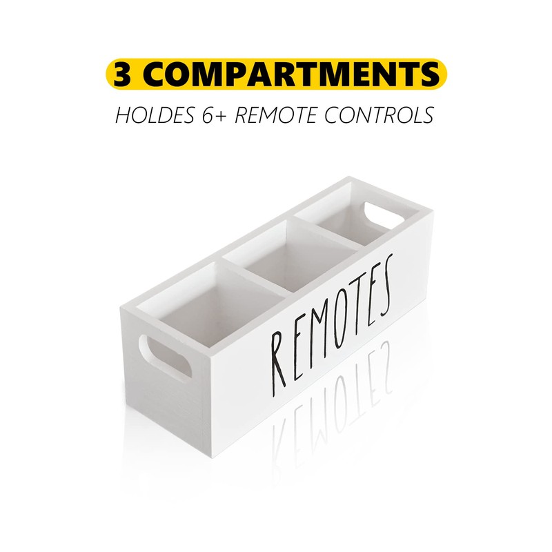 Remote Control Holder, Farmhouse Remote Storage Caddy, Bedside TV Controller