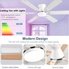 KNUN 56 inch Ceiling Fans with Lights, White Flush Mount