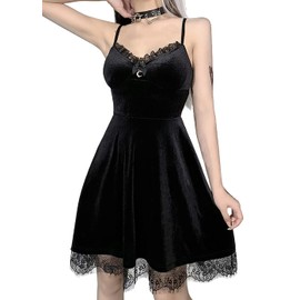 Sexy Mall Goth Dresses - Black Alt Fairy Lolita with Black Dress Gothic Aesthetic