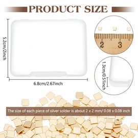 WEBEEDY About 550 Pcs Tiny Gold Chip Solder for Jewelry, 5.2 Gram(3.34DWT) Precut Solder Chips Easy Welding for DIY Jewelry Making Repair Electronic Soldering & Fixing (2 x 2 mm)