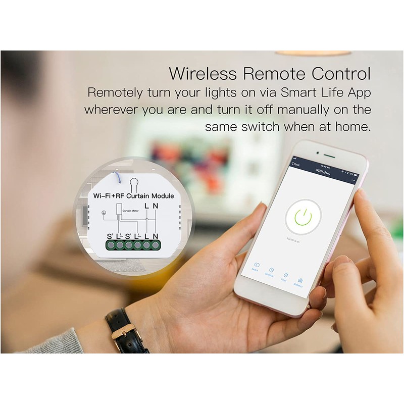 WIFI Rollladenmodul 2.4G + RF 433 + Steuertaste, WiFi Curtain