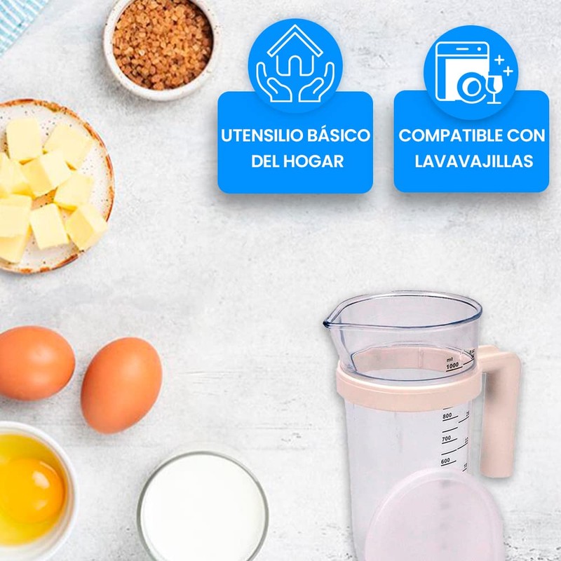 Anakel Home Measuring Jug with Lid Capacity 1L I Measuring