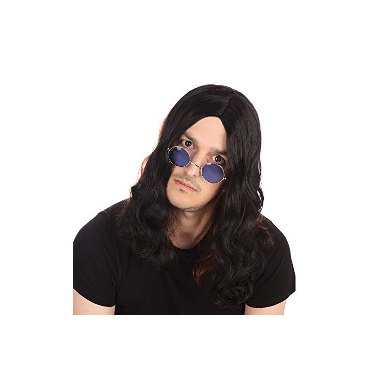 Bristol Novelty BW481 Ozzy Osbourne Streaks Wig, Black/Red, One Size