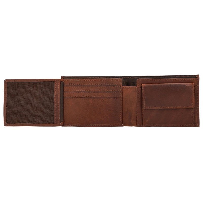 Gusti Lewi Men's Leather Wallet, Dark Brown 2, Retro