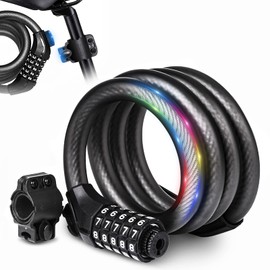 Everyfun Bike Lock Cable, Up to 15mm Thicker Steel Cable, High Security 5-Digit Resettable Combination Bicycle Lock Anti-Theft, Scooter Lock with Mounting Bracket for Bikes and Scooters