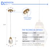 KOKAiZeeKi Diamond Crystal Pendant Light, 2 Pack Mini Ceiling Hanging