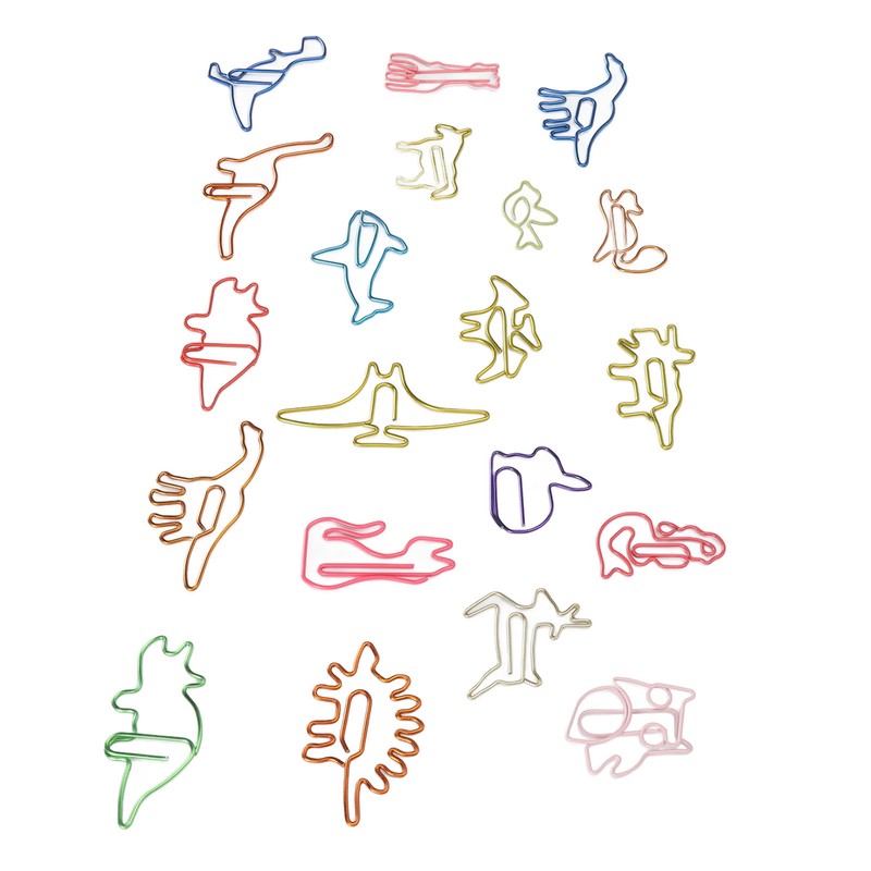 100pcs Colorful Paper Clips 20 Cute Shapes Stable Clamping Lightweight