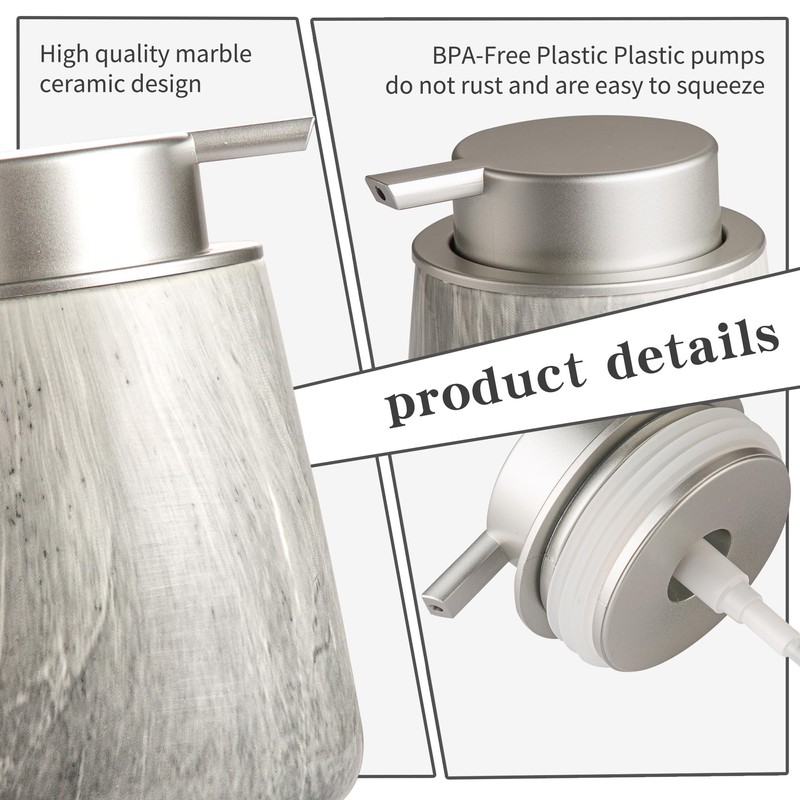 Enra Ceramic Foaming Soap Dispenser,12 oz Gray Foam Soap Dispenser